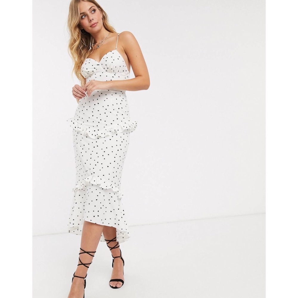 Collective The Label midi ruffle dress in ivory